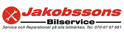 Jakobssons Bilservice i Luleå AB, logga i svart och röd